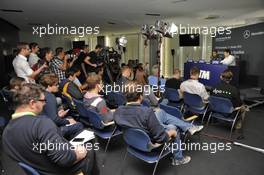 press Conference with Lewis Hamilton (UK), Formula One World Champion (2008) and WM leader 2014 and Toto Wolff (AUT) executive director of the Mercedes AMG Petronas Formula One Team, 19.10.2014, Hockenheimring, Hockenheim