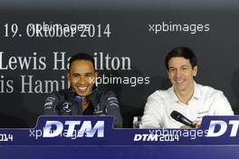 press Conference with Lewis Hamilton (UK), Formula One World Champion (2008) and WM leader 2014 and Toto Wolff (AUT) executive director of the Mercedes AMG Petronas Formula One Team, 19.10.2014, Hockenheimring, Hockenheim