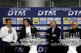 Bernd Schneider DTM 1995, 2000, 2001, 2003, 2006, Frank Biela DTM Champion 1991, Volker Strycek DTM Champion 1984 and Hans Werner Aufrecht (GER), Team Chef HWA, ITR President 14.04.2014, DTM Media Day, Hockenheimring, Hockenheim, Monday.