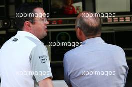(L to R): Eric Boullier (FRA) McLaren Racing Director with Ron Dennis (GBR) McLaren Executive Chairman. 14.03.2014. Formula 1 World Championship, Rd 1, Australian Grand Prix, Albert Park, Melbourne, Australia, Practice Day.