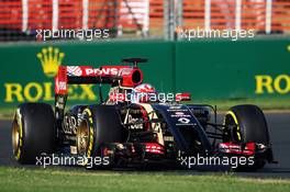 Romain Grosjean (FRA) Lotus F1 E22. 14.03.2014. Formula 1 World Championship, Rd 1, Australian Grand Prix, Albert Park, Melbourne, Australia, Practice Day.