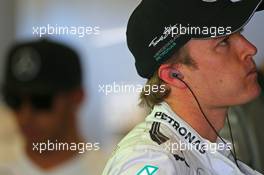 Nico Rosberg (GER) Mercedes AMG F1 and Lewis Hamilton (GBR) Mercedes AMG F1. 14.03.2014. Formula 1 World Championship, Rd 1, Australian Grand Prix, Albert Park, Melbourne, Australia, Practice Day.