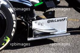 McLaren MP4-29 front wing detail. 14.03.2014. Formula 1 World Championship, Rd 1, Australian Grand Prix, Albert Park, Melbourne, Australia, Practice Day.