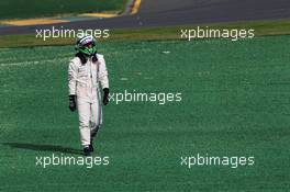 Felipe Massa (BRA) Williams crashed out at the start of the race. 16.03.2014. Formula 1 World Championship, Rd 1, Australian Grand Prix, Albert Park, Melbourne, Australia, Race Day.