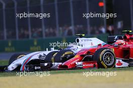 Kimi Raikkonen (FIN), Scuderia Ferrari and Valtteri Bottas (FIN), Williams F1 Team  16.03.2014. Formula 1 World Championship, Rd 1, Australian Grand Prix, Albert Park, Melbourne, Australia, Race Day.