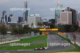 Nico Hulkenberg (GER) Sahara Force India F1 VJM07 leads team mate Sergio Perez (MEX) Sahara Force India F1 VJM07. 15.03.2014. Formula 1 World Championship, Rd 1, Australian Grand Prix, Albert Park, Melbourne, Australia, Qualifying Day.