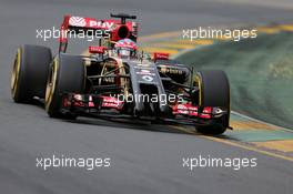 Romain Grosjean (FRA), Lotus F1 Team  15.03.2014. Formula 1 World Championship, Rd 1, Australian Grand Prix, Albert Park, Melbourne, Australia, Qualifying Day.