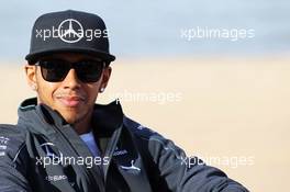 Lewis Hamilton (GBR) Mercedes AMG F1 on the beach. 13.03.2014. Formula 1 World Championship, Rd 1, Australian Grand Prix, Albert Park, Melbourne, Australia, Preparation Day.