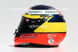 The helmet of Pedro De La Rosa (ESP) Ferrari Development Driver. 13.03.2014. Formula 1 World Championship, Rd 1, Australian Grand Prix, Albert Park, Melbourne, Australia, Preparation Day.