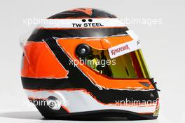 The helmet of Nico Hulkenberg (GER) Sahara Force India F1. 13.03.2014. Formula 1 World Championship, Rd 1, Australian Grand Prix, Albert Park, Melbourne, Australia, Preparation Day.