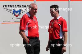 John Booth (GBR) Marussia F1 Team Team Principal and Dave O'Neill (GBR) Marussia F1 Team Manager  13.03.2014. Formula 1 World Championship, Rd 1, Australian Grand Prix, Albert Park, Melbourne, Australia, Preparation Day.