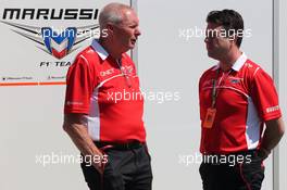 John Booth (GBR) Marussia F1 Team Team Principal and Dave O'Neill (GBR) Marussia F1 Team Manager  13.03.2014. Formula 1 World Championship, Rd 1, Australian Grand Prix, Albert Park, Melbourne, Australia, Preparation Day.