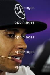 Lewis Hamilton (GBR) Mercedes AMG F1 in the FIA Press Conference. 13.03.2014. Formula 1 World Championship, Rd 1, Australian Grand Prix, Albert Park, Melbourne, Australia, Preparation Day.