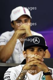 Lewis Hamilton (GBR) Mercedes AMG F1 in the FIA Press Conference. 13.03.2014. Formula 1 World Championship, Rd 1, Australian Grand Prix, Albert Park, Melbourne, Australia, Preparation Day.