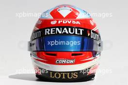 The helmet of Romain Grosjean (FRA) Lotus F1 Team. 13.03.2014. Formula 1 World Championship, Rd 1, Australian Grand Prix, Albert Park, Melbourne, Australia, Preparation Day.