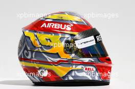 The helmet of Robin Frijns (NLD) Caterham Test and Reserve Driver. 13.03.2014. Formula 1 World Championship, Rd 1, Australian Grand Prix, Albert Park, Melbourne, Australia, Preparation Day.