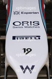 Williams FW36 nosecone. 12.03.2014. Formula 1 World Championship, Rd 1, Australian Grand Prix, Albert Park, Melbourne, Australia, Preparation Day.