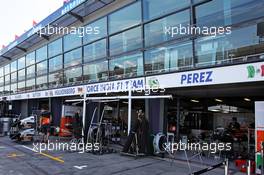 Sahara Force India F1 Team pit garages. 12.03.2014. Formula 1 World Championship, Rd 1, Australian Grand Prix, Albert Park, Melbourne, Australia, Preparation Day.
