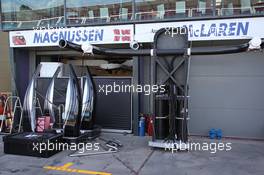 McLaren setting up in the pits. 12.03.2014. Formula 1 World Championship, Rd 1, Australian Grand Prix, Albert Park, Melbourne, Australia, Preparation Day.