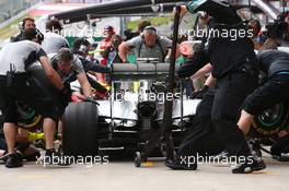 Lewis Hamilton (GBR) Mercedes AMG F1 W05 practices a pit stop. 20.06.2014. Formula 1 World Championship, Rd 8, Austrian Grand Prix, Spielberg, Austria, Practice Day.