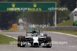 Nico Rosberg (GER) Mercedes AMG F1 W05 trialling titanium skid blocks to promote sparking. 20.06.2014. Formula 1 World Championship, Rd 8, Austrian Grand Prix, Spielberg, Austria, Practice Day.