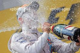 Valtteri Bottas (FIN) Williams celebrates his third position on the podium. 22.06.2014. Formula 1 World Championship, Rd 8, Austrian Grand Prix, Spielberg, Austria, Race Day.