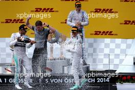 Lewis Hamilton (GBR), Mercedes AMG F1 Team, Nico Rosberg (GER), Mercedes AMG F1 Team and Valtteri Bottas (FIN), Williams F1 Team  22.06.2014. Formula 1 World Championship, Rd 8, Austrian Grand Prix, Spielberg, Austria, Race Day.