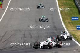 Felipe Massa (BRA) Williams FW36 leads team mate Valtteri Bottas (FIN) Williams FW36. 22.06.2014. Formula 1 World Championship, Rd 8, Austrian Grand Prix, Spielberg, Austria, Race Day.