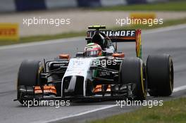 Sergio Perez (MEX) Sahara Force India F1 VJM07. 21.06.2014. Formula 1 World Championship, Rd 8, Austrian Grand Prix, Spielberg, Austria, Qualifying Day.