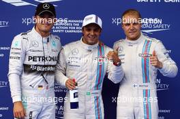 Pole position for Felipe Massa (BRA) Williams FW36, 2nd for Valtteri Bottas (FIN) Williams FW36 and 3rd place Nico Rosberg (GER) Mercedes AMG F1 W05. 21.06.2014. Formula 1 World Championship, Rd 8, Austrian Grand Prix, Spielberg, Austria, Qualifying Day.