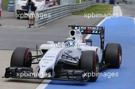 Felipe Massa (BRA) Williams FW36 celebrates his pole position in parc ferme. 21.06.2014. Formula 1 World Championship, Rd 8, Austrian Grand Prix, Spielberg, Austria, Qualifying Day.