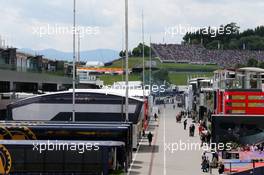 The paddock. 21.06.2014. Formula 1 World Championship, Rd 8, Austrian Grand Prix, Spielberg, Austria, Qualifying Day.