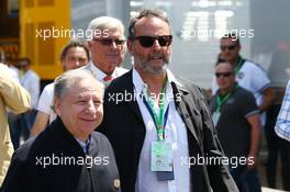 Jean Reno (FRA) Actor with Jean Todt (FRA) FIA President. 22.06.2014. Formula 1 World Championship, Rd 8, Austrian Grand Prix, Spielberg, Austria, Race Day.