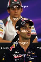 Daniel Ricciardo (AUS) Red Bull Racing in the FIA Press Conference. 19.06.2014. Formula 1 World Championship, Rd 8, Austrian Grand Prix, Spielberg, Austria, Preparation Day.