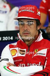 Fernando Alonso (ESP) Ferrari in the FIA Press Conference. 19.06.2014. Formula 1 World Championship, Rd 8, Austrian Grand Prix, Spielberg, Austria, Preparation Day.