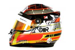 The helmet of Jules Bianchi (FRA) Marussia F1 Team. 19.02.2014. Formula One Testing, Bahrain Test One, Day One, Sakhir, Bahrain.