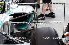 Lewis Hamilton (GBR) Mercedes AMG F1 W05 running sensor equipment. 19.02.2014. Formula One Testing, Bahrain Test One, Day One, Sakhir, Bahrain.