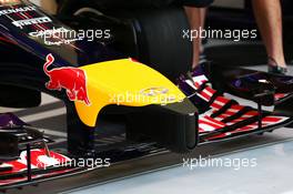 Red Bull Racing RB10 nosecone. 19.02.2014. Formula One Testing, Bahrain Test One, Day One, Sakhir, Bahrain.