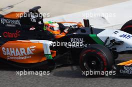 Sergio Perez (MEX) Sahara Force India F1 VJM07. 28.02.2014. Formula One Testing, Bahrain Test Two, Day Two, Sakhir, Bahrain.