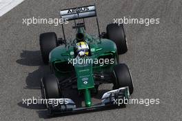 Marcus Ericsson (SWE) Caterham CT05. 28.02.2014. Formula One Testing, Bahrain Test Two, Day Two, Sakhir, Bahrain.