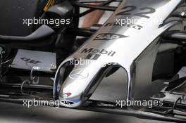 McLaren MP4-29 nosecone. 28.02.2014. Formula One Testing, Bahrain Test Two, Day Two, Sakhir, Bahrain.