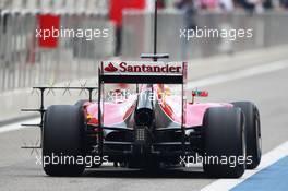 Fernando Alonso (ESP) Ferrari F14-T running sensor equipment. 28.02.2014. Formula One Testing, Bahrain Test Two, Day Two, Sakhir, Bahrain.