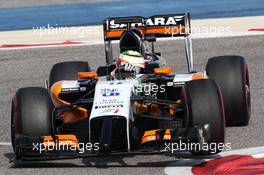 Sergio Perez (MEX) Sahara Force India F1 VJM07. 28.02.2014. Formula One Testing, Bahrain Test Two, Day Two, Sakhir, Bahrain.