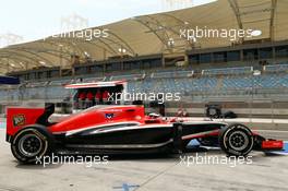 Jules Bianchi (FRA) Marussia F1 Team MR03 leaves the pits. 28.02.2014. Formula One Testing, Bahrain Test Two, Day Two, Sakhir, Bahrain.