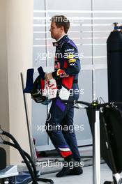 Sebastian Vettel (GER) Red Bull Racing returns to the pits after stopping on the circuit. 01.03.2014. Formula One Testing, Bahrain Test Two, Day Three, Sakhir, Bahrain.