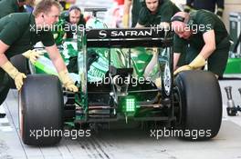 Kamui Kobayashi (JPN) Caterham CT05 rear wing and rear diffuser detail. 01.03.2014. Formula One Testing, Bahrain Test Two, Day Three, Sakhir, Bahrain.