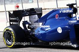 Valtteri Bottas (FIN) Williams FW36 with flow-vis paint on the rear wing. 02.03.2014. Formula One Testing, Bahrain Test Two, Day Four, Sakhir, Bahrain.