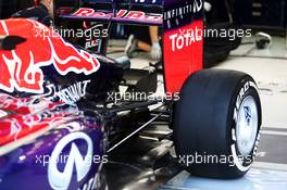 Sebastian Vettel (GER) Red Bull Racing RB10 rear suspension detail. 02.03.2014. Formula One Testing, Bahrain Test Two, Day Four, Sakhir, Bahrain.