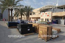 Red Bull Racing freight in the paddock. 27.02.2014. Formula One Testing, Bahrain Test Two, Day One, Sakhir, Bahrain.
