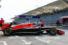 Max Chilton (GBR) Marussia F1 Team MR03 leaves the pits. 27.02.2014. Formula One Testing, Bahrain Test Two, Day One, Sakhir, Bahrain.